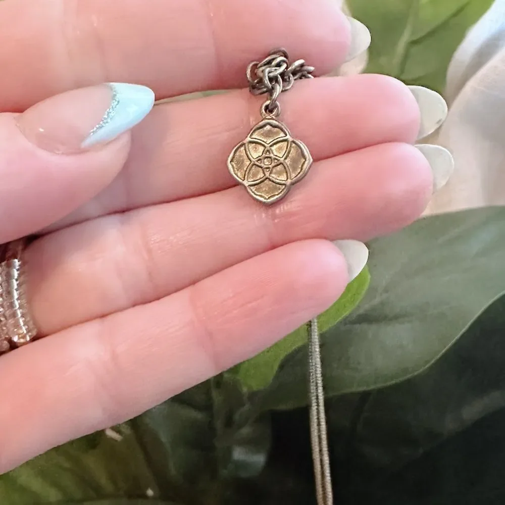 Kendra Scott Silver Necklace with Mint Green Pendant - Picture 2 of 3